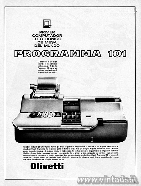 Primer computador electrónico de mesa del mundo. La electrónica es una etapa h