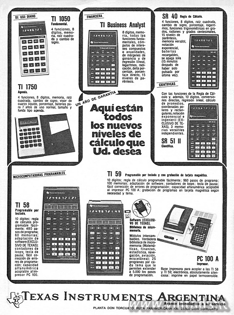 Aqu estn todos los nuevos niveles de clculo que Ud. desea.
Un ao de garant