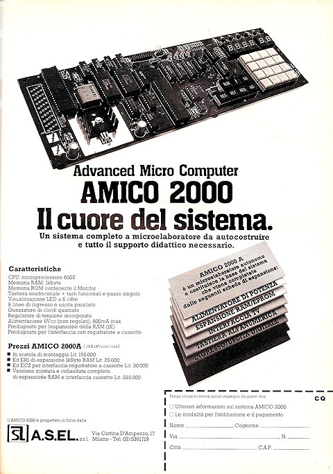 AMICO 2000
Il cuore del sistema.
Un sistema completo a microelaboratore da aut