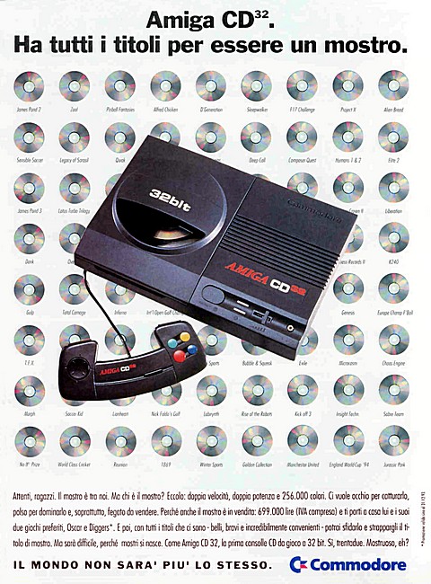 Amiga CD32. Ha tutti i titoli per essere un mostro.
Attenti, ragazzi. II mostro