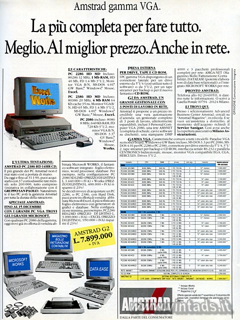2370x3155 JPG Amstrad gamma VGA.
La più completa per fare tutto. Meglio. Al miglior prezzo.