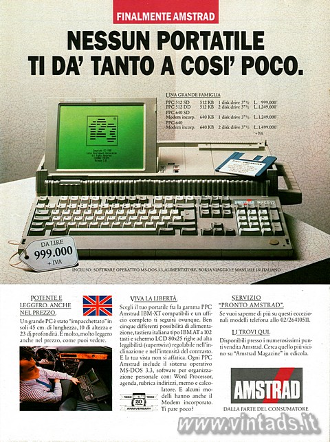 FINALMENTE AMSTRAD
NESSUN PORTATILE TI DA' TANTO A COSI' POCO.

POTEN