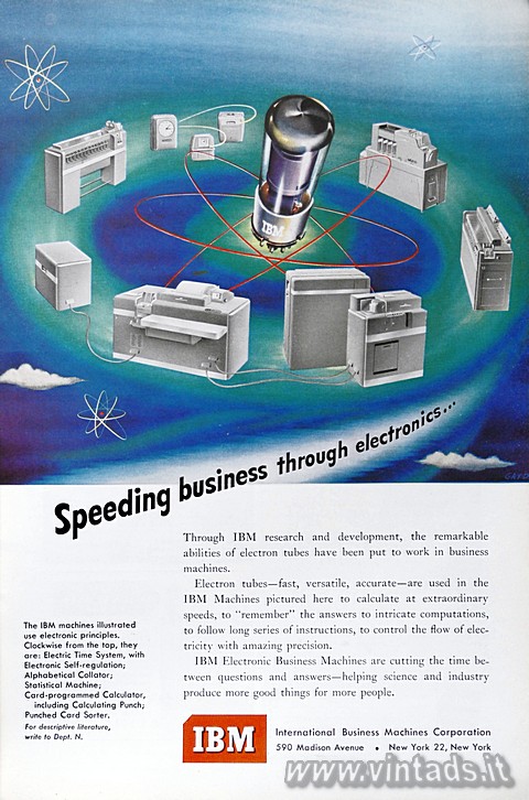 Speeding business through electronics...
Through IBM research and development, 