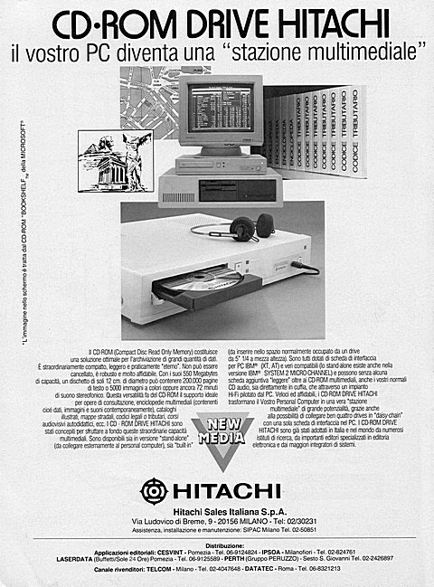 CD-ROM DRIVE HITACHI
il vostro PC diventa una "stazione multimediale"
