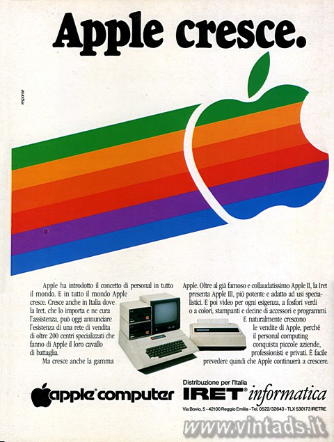 2465x3263 JPG
OGGETTO VISITABILE
NEL NOSTRO MUSEO Apple cresce.
Apple ha introdotto il concetto di personal in tutto il mondo. E