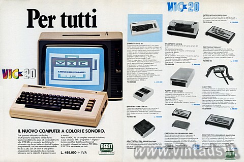 Per tutti
VIC 20
IL NUOVO COMPUTER A COLORI E SO