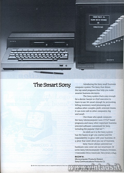 The Smart Sony
Introducing the Sony small business computer system. The Sony th