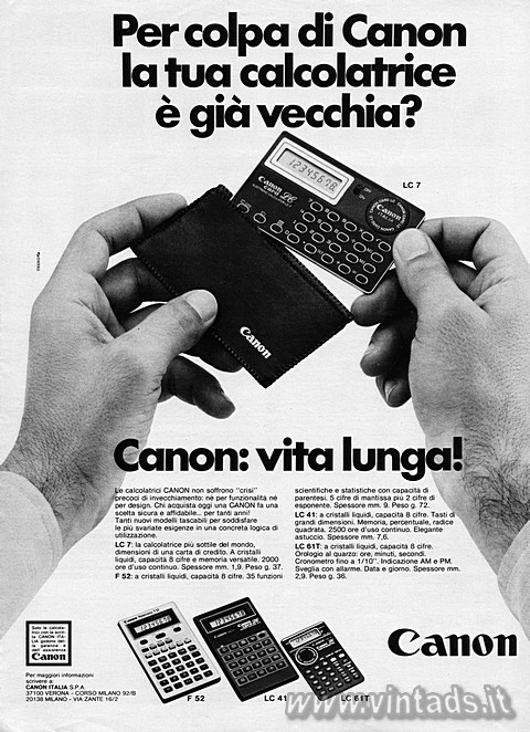 3363x4639 JPG Per colpa di Canon la tua calcolatrice è già vecchia?
Canon: vita lunga!
L
