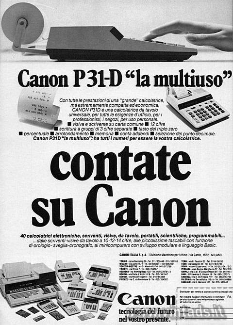 Canon P31-D "la multiuso"

Con tutte le prestazioni di una "grande