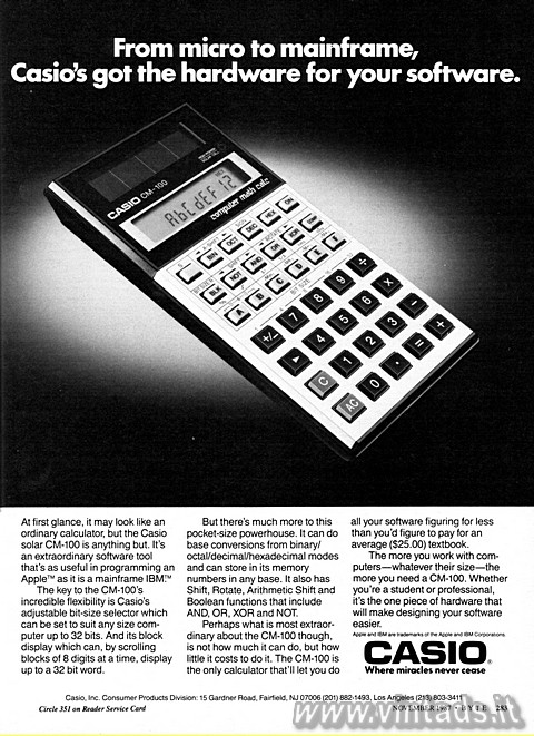 2337x3216 JPG From micro to mainframe, Casio´s got the hardware for your software.
At firs