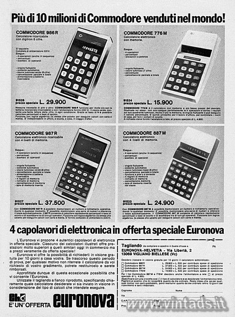 Pi di 10 milioni di Commodore venduti nel mondo!

COMMODORE 986R
Calcolatore