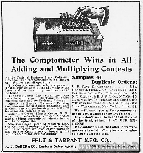 The Comptometer wins in all contests