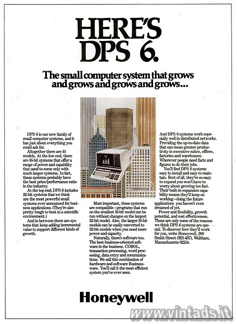 HERE'S DPS 6.
The small computer system that grows and grows and grows and 
