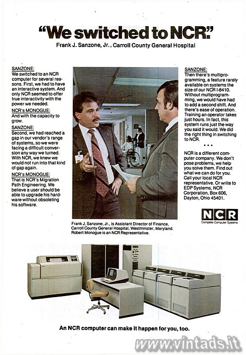 "We switched to NCR"

Frank J. Sanzone, 