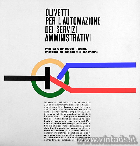 OLIVETTI
PER L'AUTOMAZIONE
DEI SERVIZI
AMMINISTRATIVI
Più si conosce l&