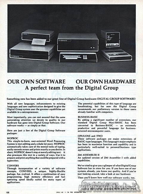 OUR OWN SOFTWARE  OUR OWN HARDWARE  A perfect team from the Digital Group
Som