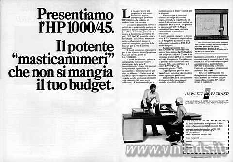 Presentiamo l'HP 1000/45.
Il potente "masticanumeri" che non si man