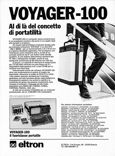 Voyager 100
Al di l del concetti di portatilit
VOYAGER-100  il computer sen