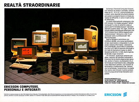 4234x3099 JPG REALTÀ STRAORDINARIE
Ericsson Computers
personali e integrati
Da tempo i Pe