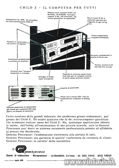 CHILD Z - IL COMPUTER PER TUTTI
Certo esistono delle grandi industrie che produ