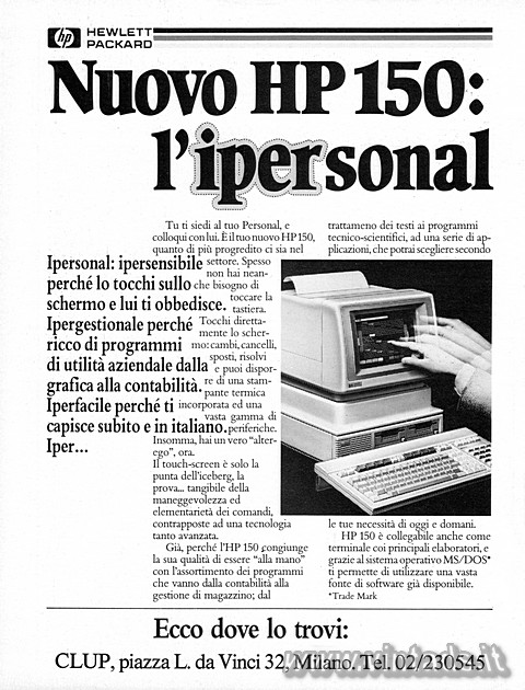 Nuovo HP 150: l'ipersonal

Ipersonal: iperse