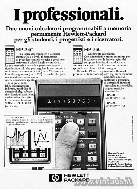 3111x4287 JPG I professionali.
Due nuovi calcolatori programmabili a memoria permanente Hewle