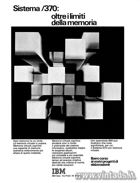 3345x4376 JPG Sistema /370: oltre i limiti della memoria
Ogni memoria ha un limite.
La mem