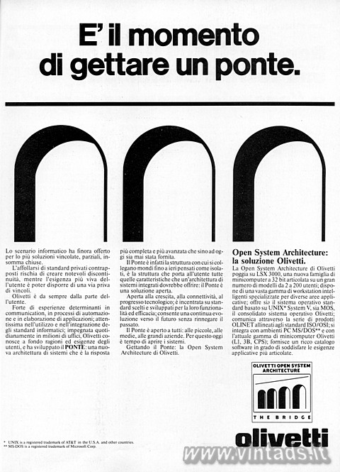 2344x3247 JPG E' il momento di gettare un ponte.
Lo scenario informatico ha finora offe