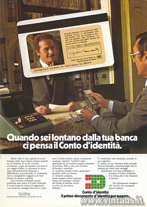 pubblicit di una carta di credito