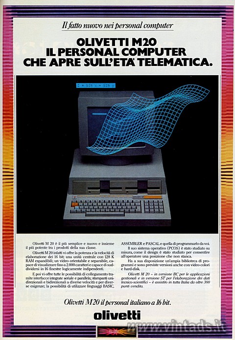 Il fatto nuovo nei personal computer
OLIVETTI M20
IL PERSONAL COMPUTER
CHE AP