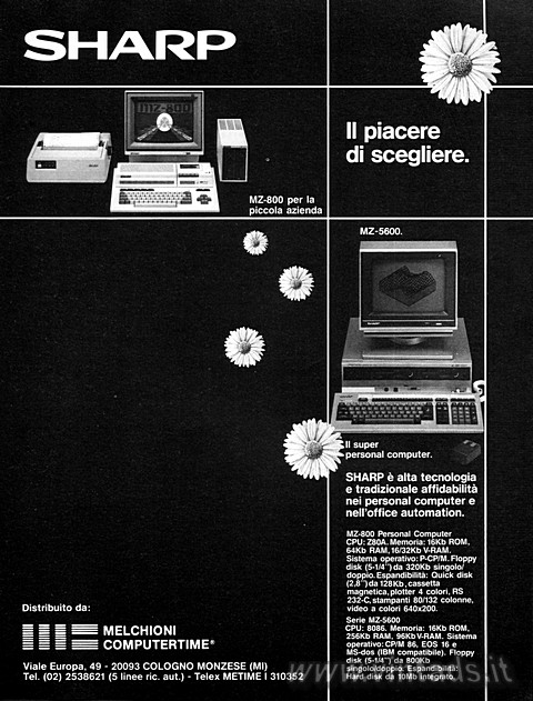 SHARP. Il piacere di scegliere.

MZ-800 per la p