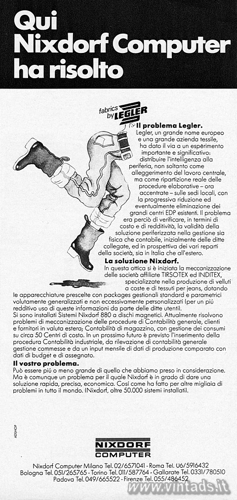 2101x4425 JPG Qui Nixdorf Computer ha risolto
fabrics bY Legler.
Legler, un grande nome eu