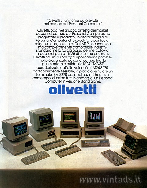 "Olivetti, un nome autorevole nel campo dei Personal Computer"
Olivetti