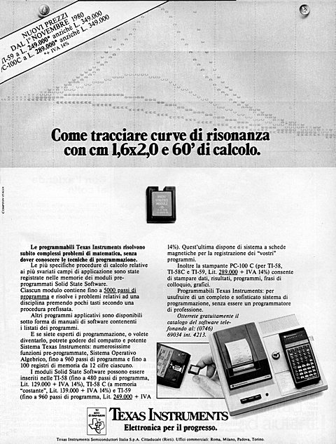 TEXAS INSTRUMENTS. Elettronica per il progresso.