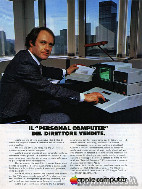 IL "PERSONAL COMPUTER" DEL DIRETTORE VENDITE.
Apple è prima di tutto u