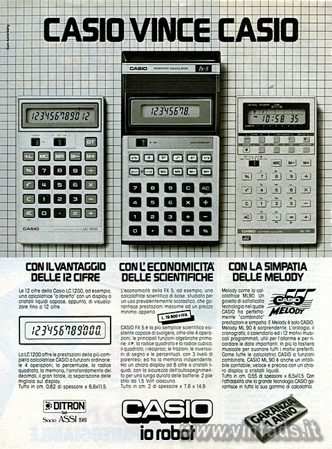 CASIO VINCE CASIO
CON IL VANTAGGIO DELLE 12 CIF