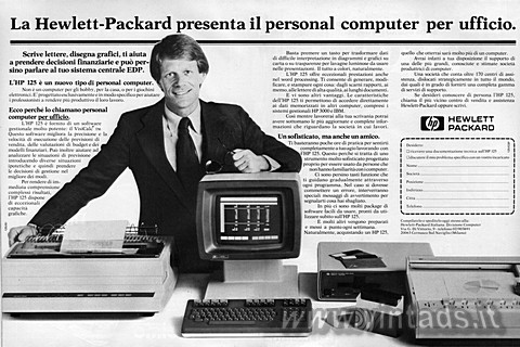 La Hewlett-Packard presenta il personal computer per ufficio.

Scrive lettere,