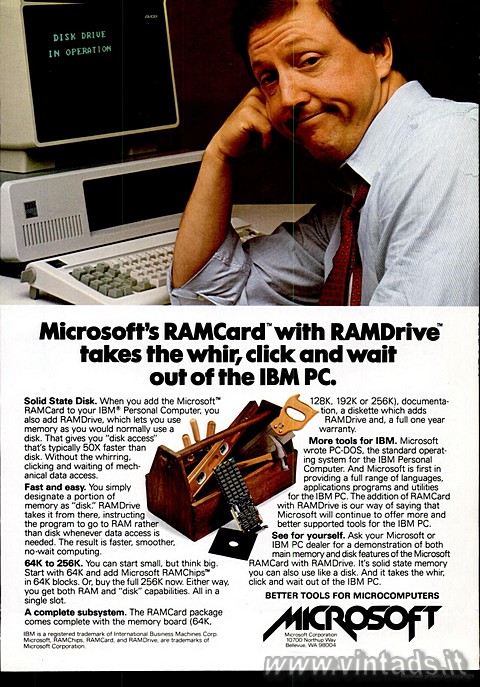 Microsoft's RAMCard with RAMDrive takes the whir, click and wait out of the 