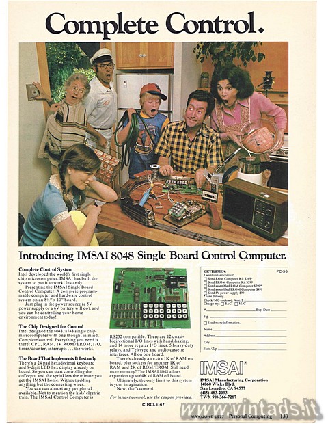 1706x2203 JPG Introducing IMSAI 8048 Single Board Control Computer.
Introducing IMSAI 8048 Si