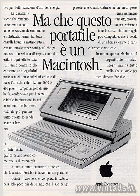 Non vogliamo dirvi che questo Macintosh  portatil