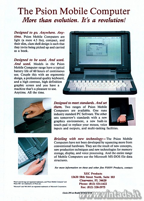 The Psion Mobile Computer 
More than evolution. Its a revolution!

Designed 