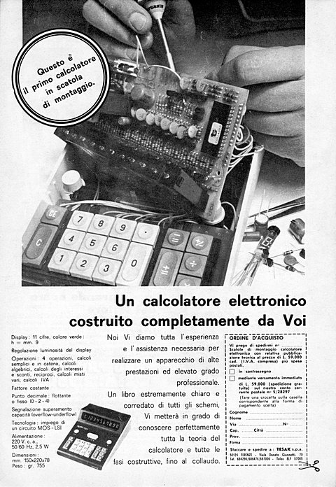 Questo è il primo calcolatore in scatola di montaggio.

Un calcolatore elettr