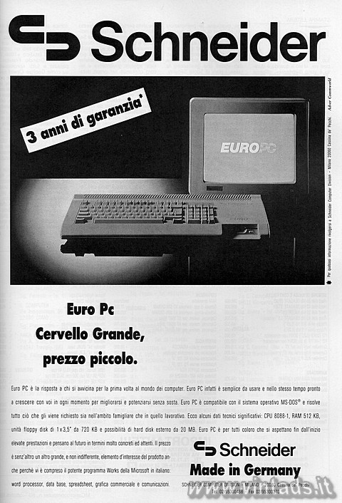 Schneider
3 anni di garanzia

Euro Pc
Cervello Grande, prezzo piccolo.

Eu