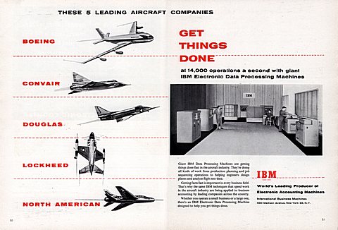 THESE 5 LEADING AIRCRAFT COMPANIES
BOEING, CONVAIR, DOUGLAS, LOCKHEED, NORTH AM