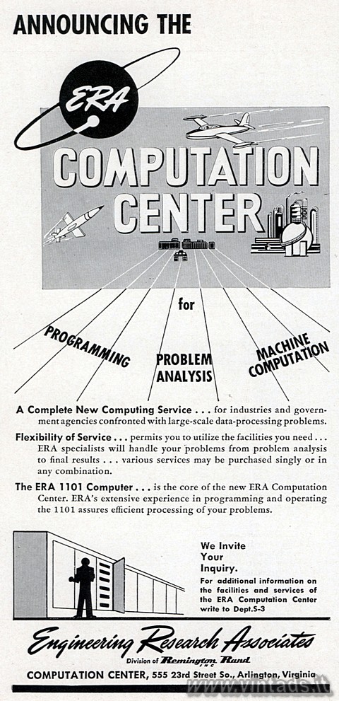 Announcing the ERA Computation Center
for Programming, Problem Analysis, Machin