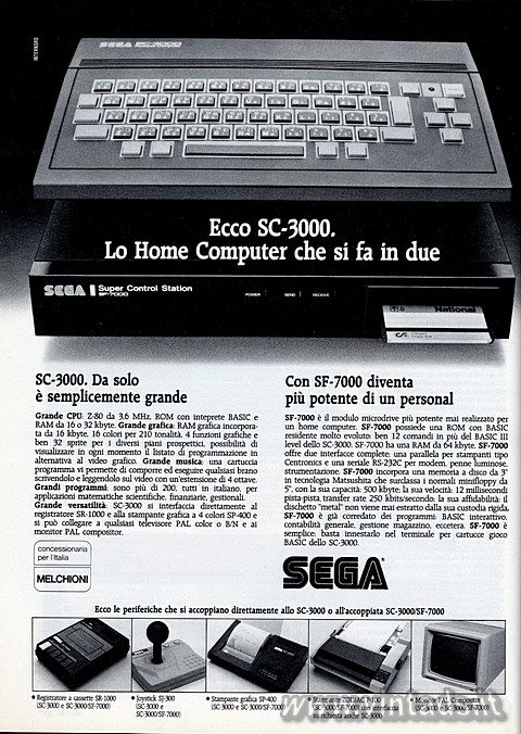 Ecco SC-3000.
Lo Home Computer che si fa in due
