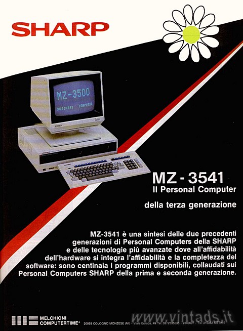 SHARP MZ-3541
Il Personal Computer
della terza generazione
MZ-3541 è una sin