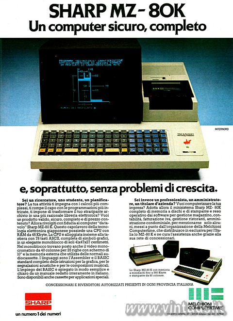 SHARP MZ-80 K
Un computer sicuro, completo e, soprattutto, senza problemi di cr