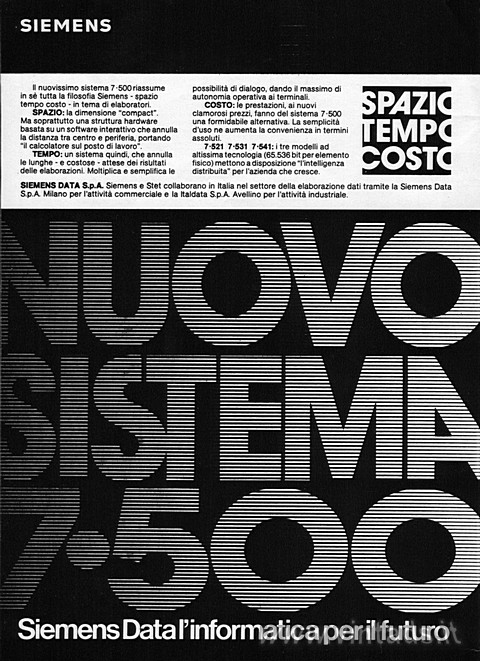 2390x3291 JPG SIEMENS
Il nuovissimo sistema 7-500 riassume in sè tutta la filosofia Siemens
