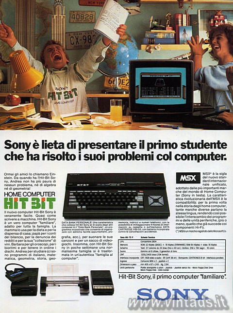 Hit-Bit Sony. Il primo computer "familiare"